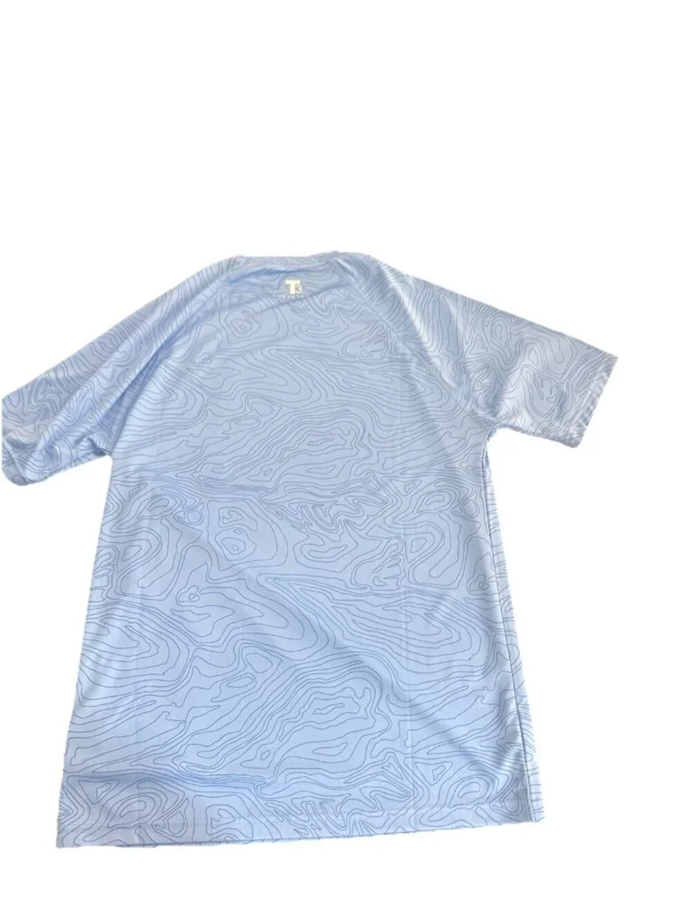 Southern Tide T3 Tide To Trail Light Blue With Dark Blue Design Men's Shirt Med - Picture 3 of 3